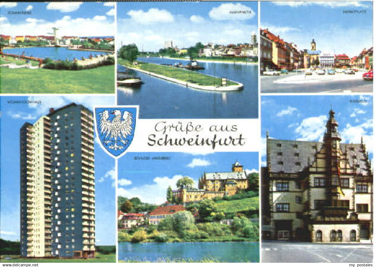 70116843 Schweinfurt Schweinfurt Bad Marktplatz Rathaus Schloss  x 1976