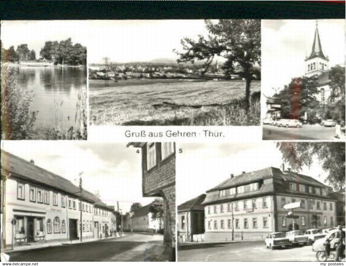 70118384 Gehren Gehren Bad Kirche Rathaus ungelaufen ca. 1965