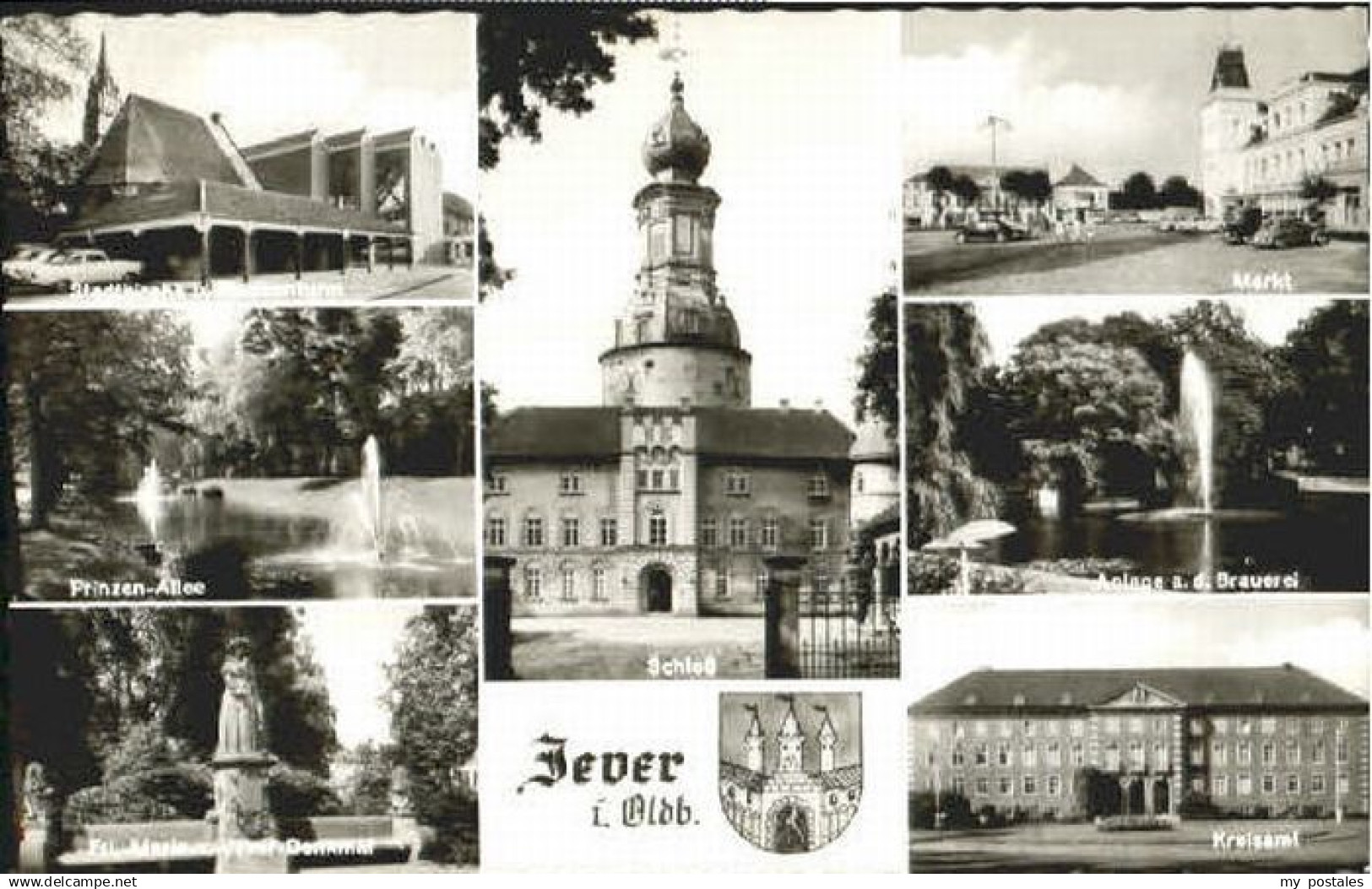 70119302 Jever Jever Kirche Turm Markt Kreisamt Allee Maria Jever Denkmal x 1955