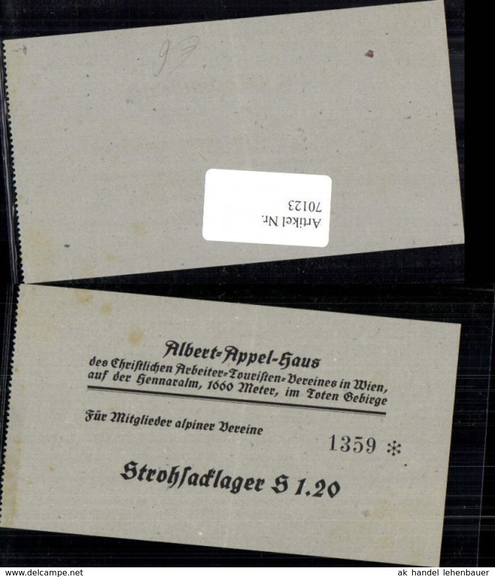 70123,Albert Appel-Haus auf der Hennaralm bei Spital am Phyrn Preisbeleg