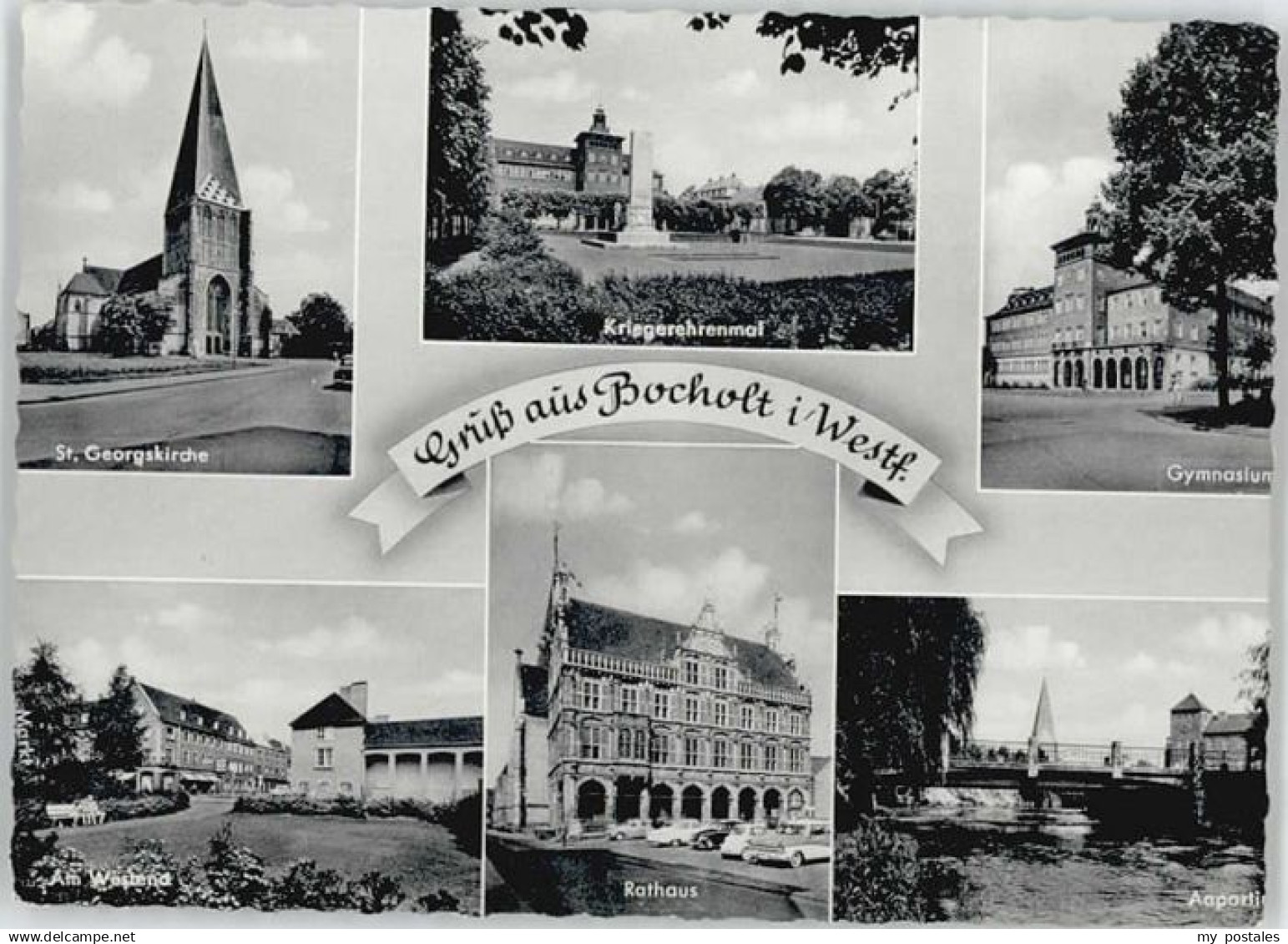 70133898 Bocholt Westfalen Bocholt St Georgskirche Kriegerehrenmal Rathaus Gymna