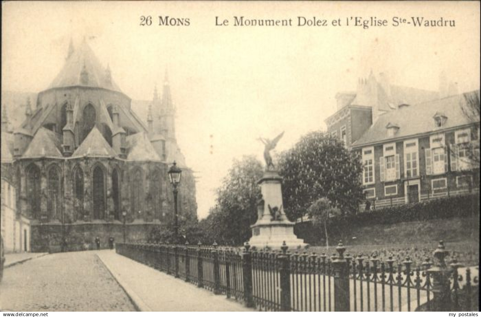 70749708 Mons Hainaut Mons Monument Dolez Eglise Ste. Waudru *