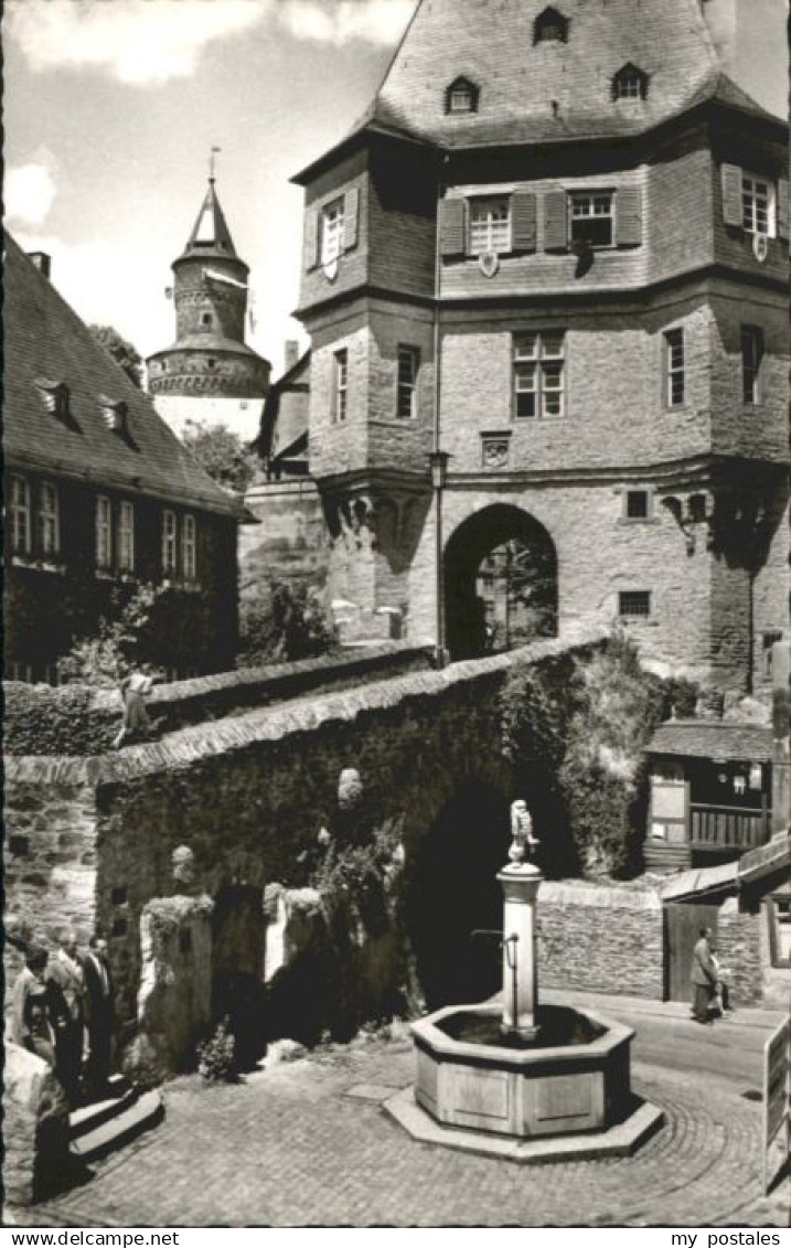 70891727 Idstein Idstein Schloss Loewenbrunnen Hexenturm *