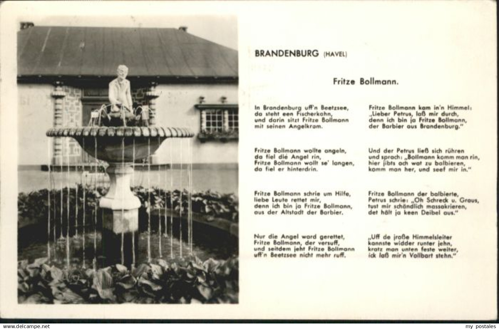 70893260 Brandenburg Havel Brandenburg Havel Brunnen Fritze Bollmann Gedicht x