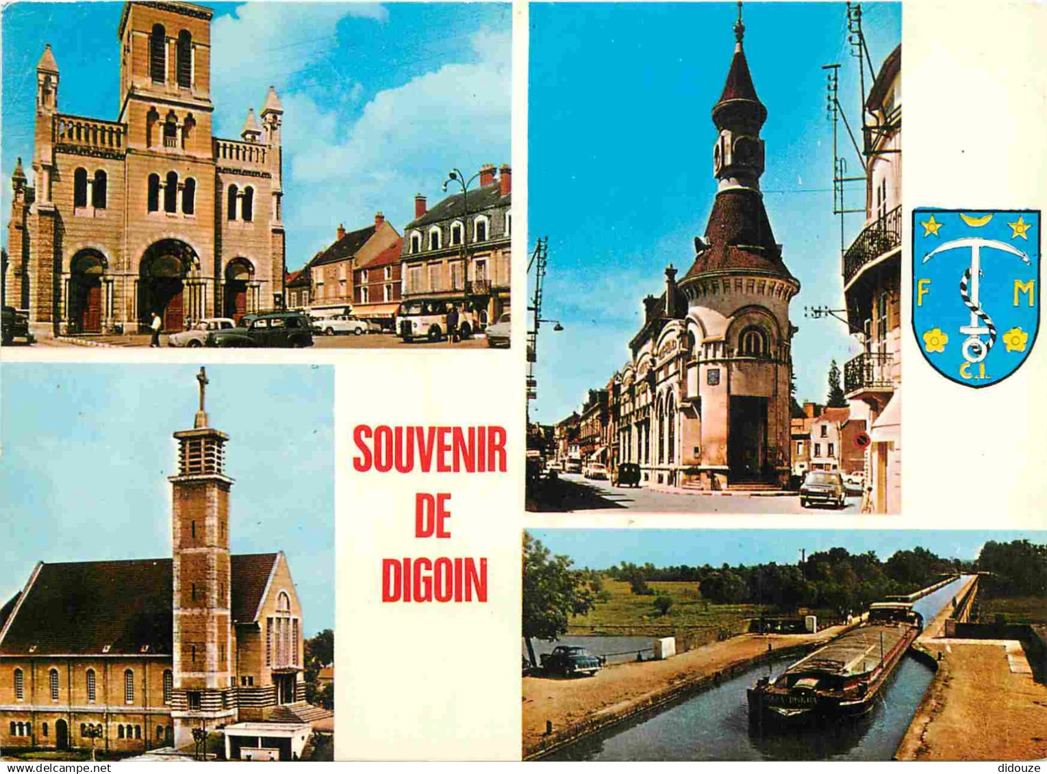 71 - Digoin - Multivues - Blasons - CPM - Flamme Postale de Digoin 71 - Voir Scans Recto-Verso