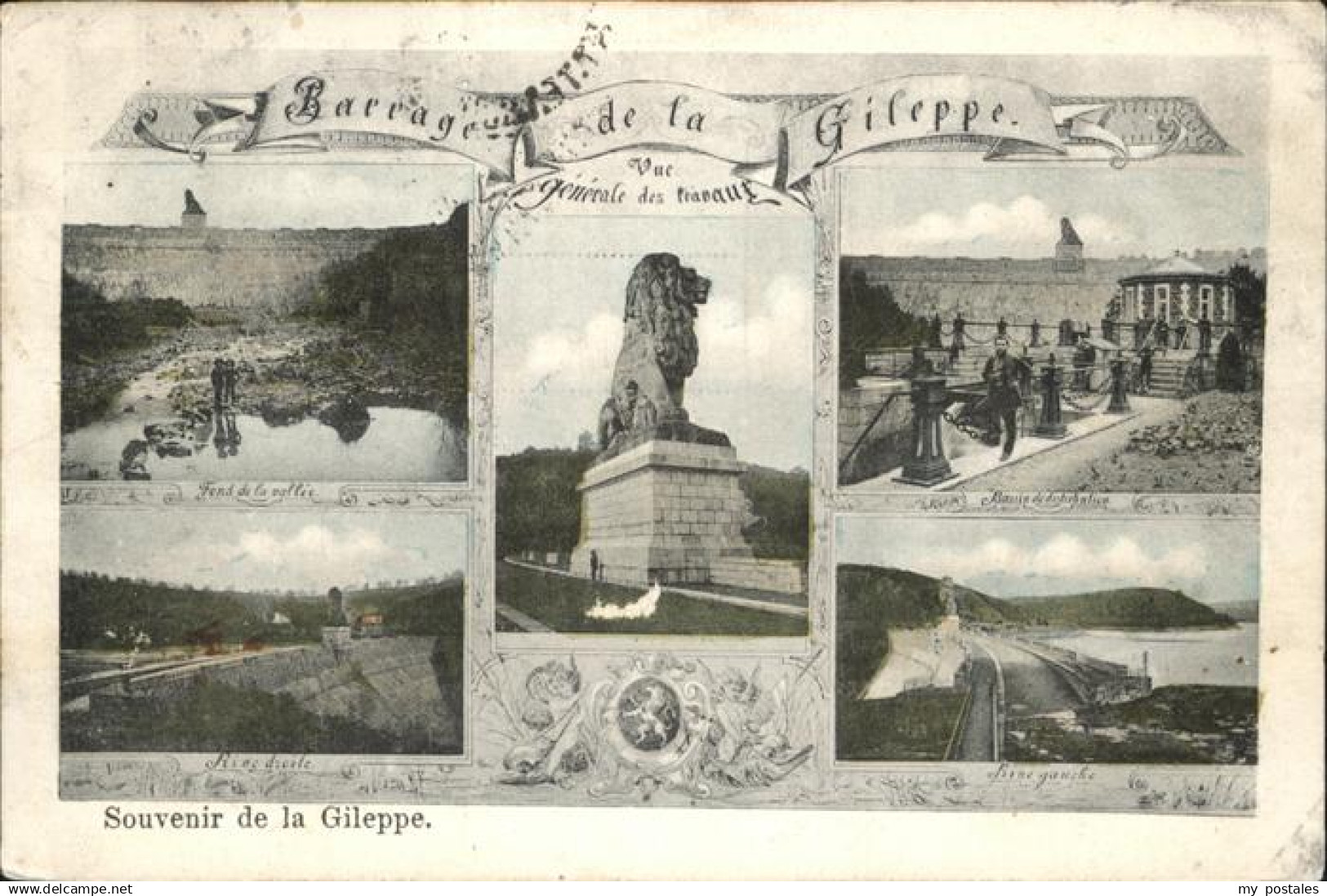 71319545 Gileppe Stausee Barrage Denkmal Wappen Loewe