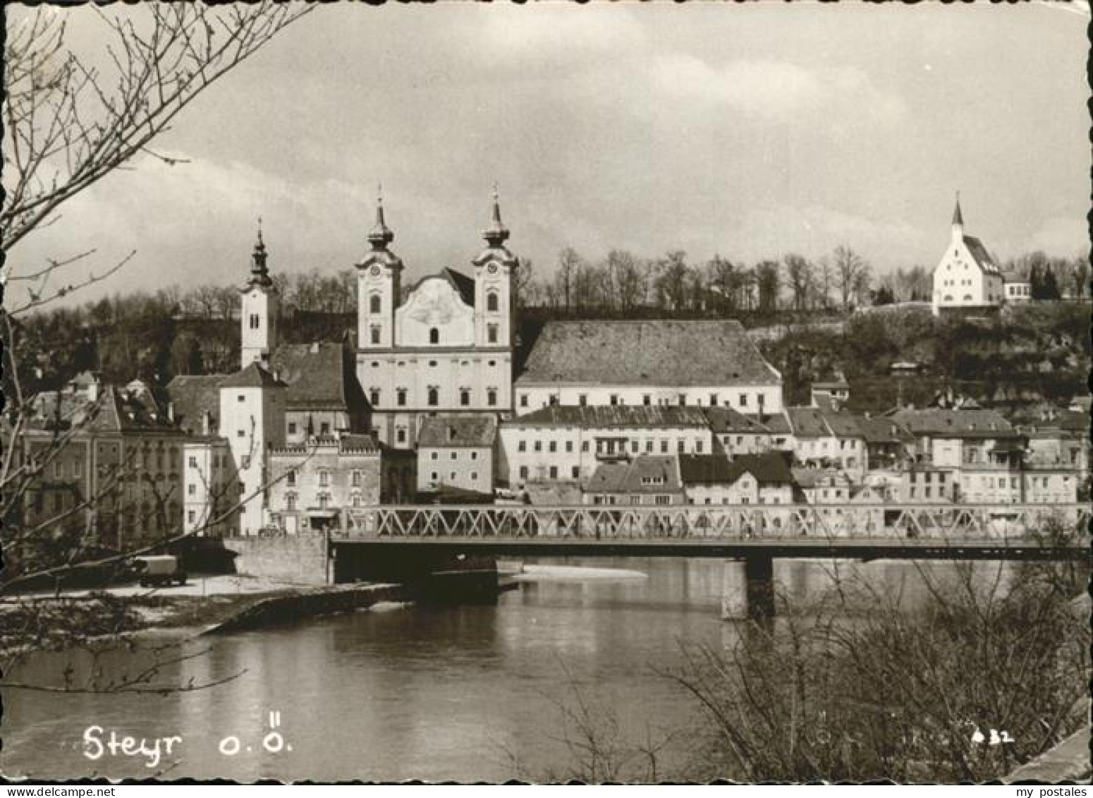 71451841 Steyr Enns Oberoesterreich Michaelerkirche Bruecke Steyr