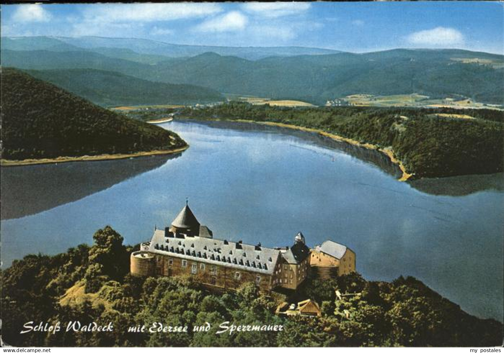 71485303 Waldeck Edersee Schloss Waldeck mit Edersee Sperrmauer Fliegeraufnahme