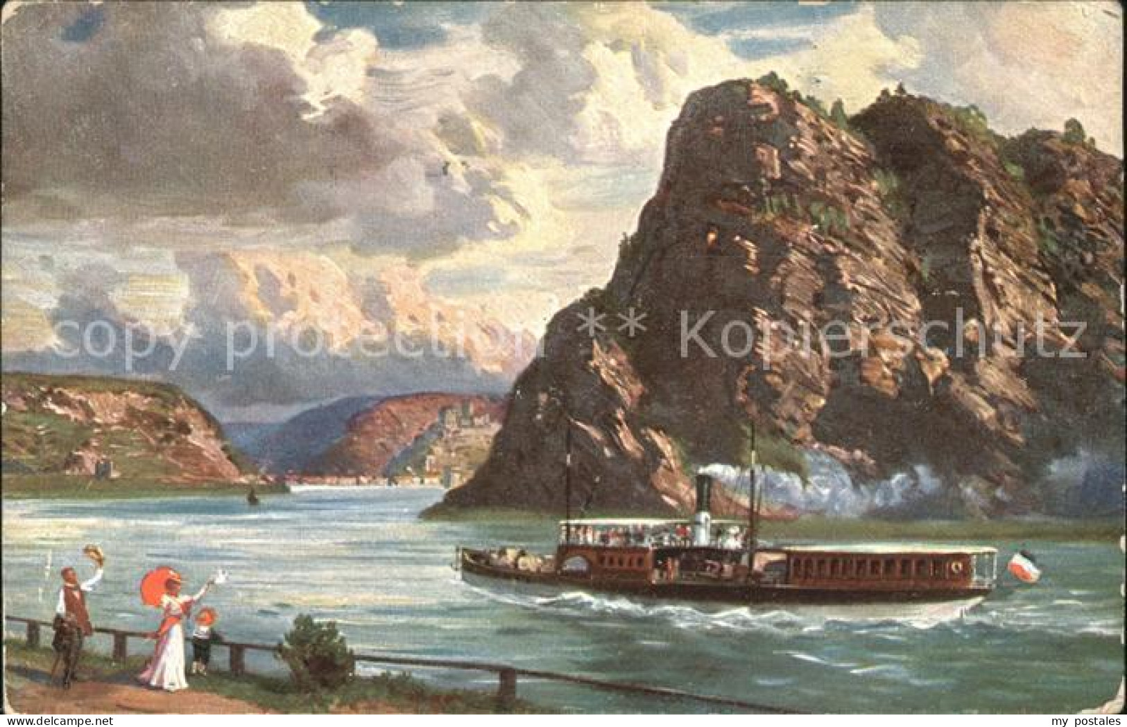 71832475 Loreley Lorelei Dampfer Blick Loreley