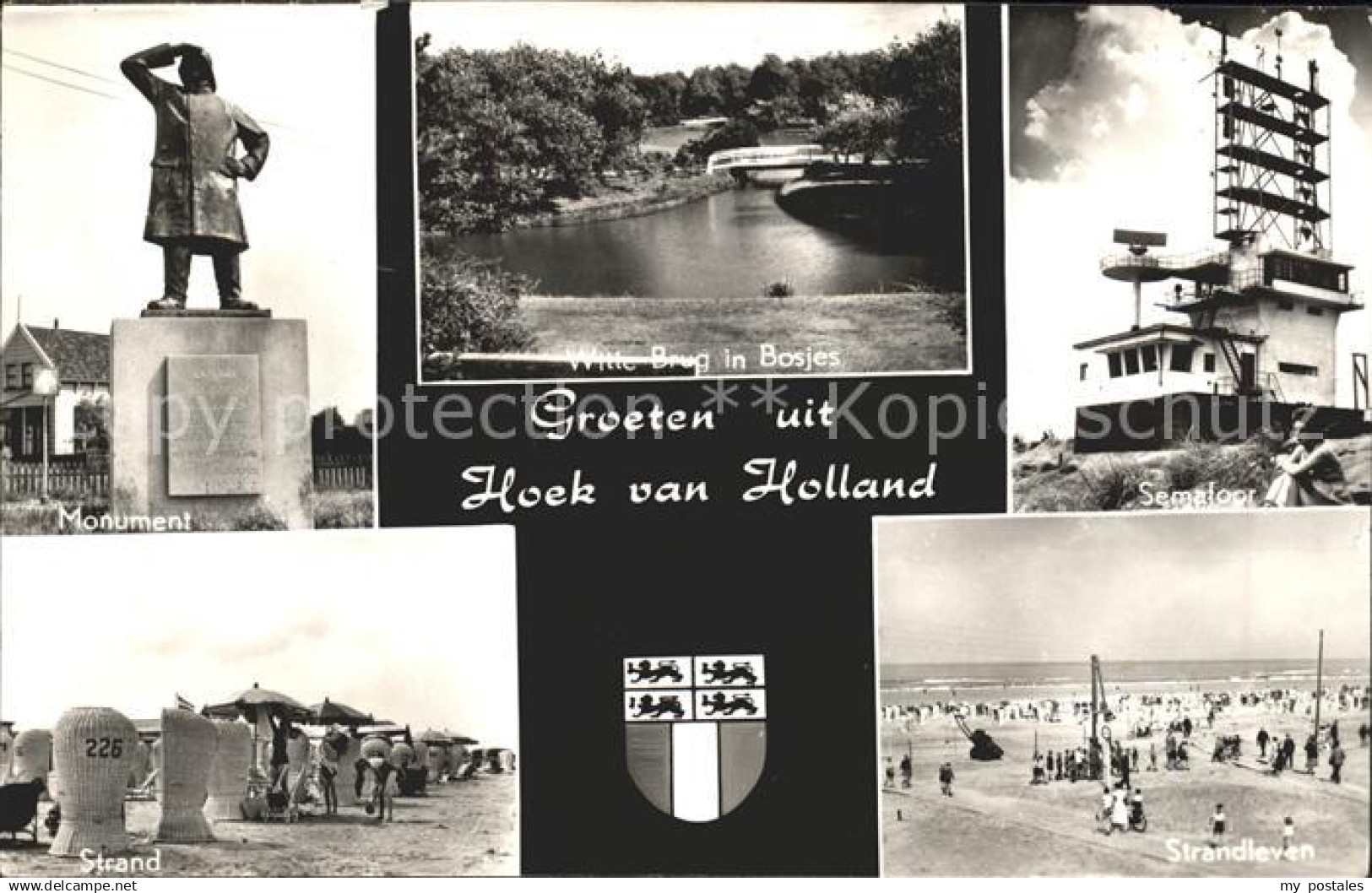 71896036 Hoek van Holland Monument Strand Witte Brug in Bosjes