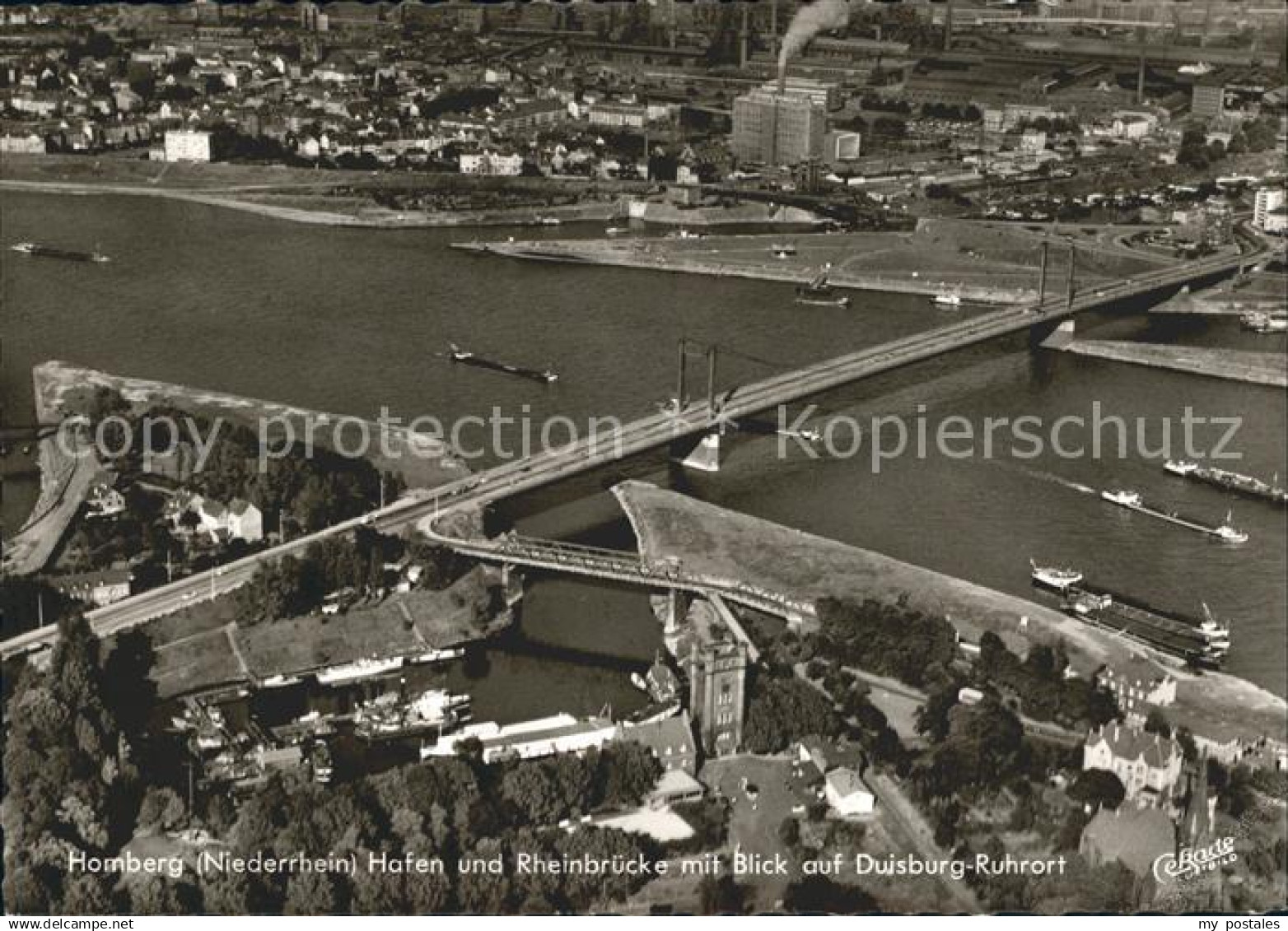 71997290 Homberg Duisburg Fliegeraufnahme Hafen Rheinbruecke Duisburg Ruhrort