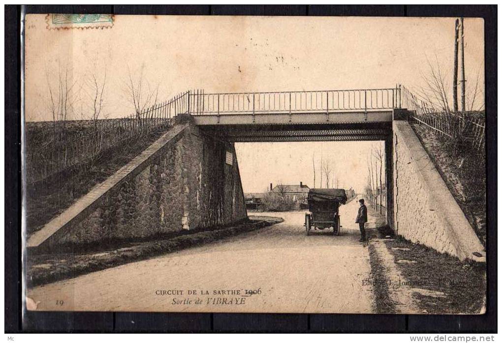 72 - Circuit de la Sarthe 1906 - Sortie de Vibraye - Voiture