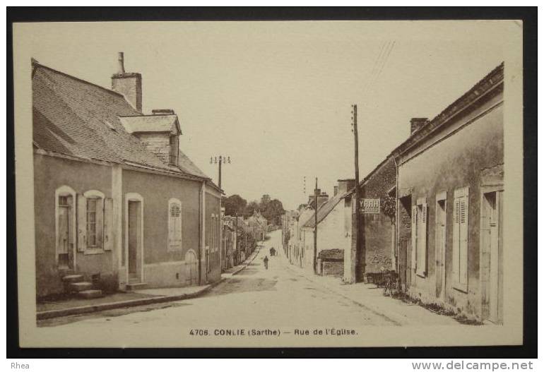 72 Conlie 4706. CONLIE (Sarthe) - Rue l'Eglise rue de l'eglise sépia D72D K72089K C72089C RH006846