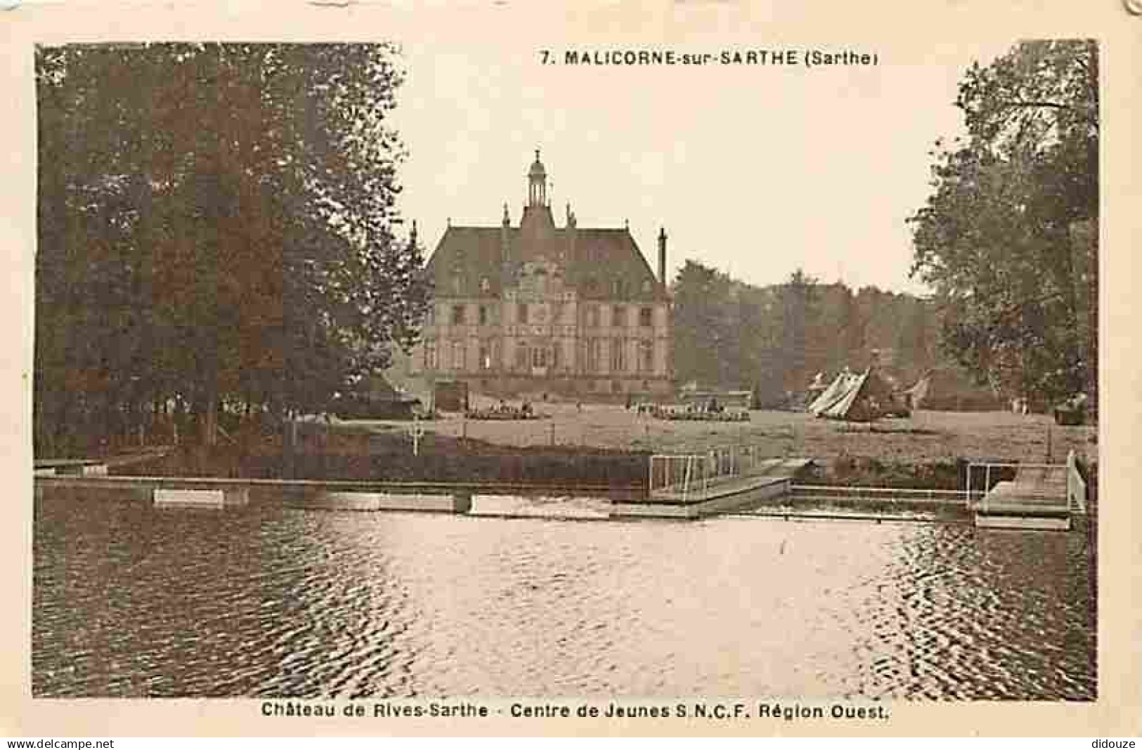 72 - Malicorne sur Sarthe - Chateau de Rives-Sarthe - Centre de Jeunes S.N.C.F. Région Ouest - Animée - CPA - Voir Scans