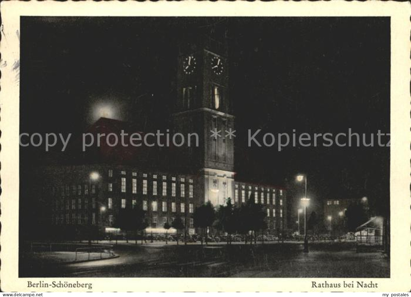 72000185 Schoeneberg Berlin Rathaus bei Nacht Schoeneberg Berlin