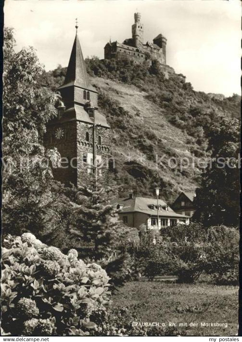 72064021 Braubach Rhein mit der Marksburg Braubach