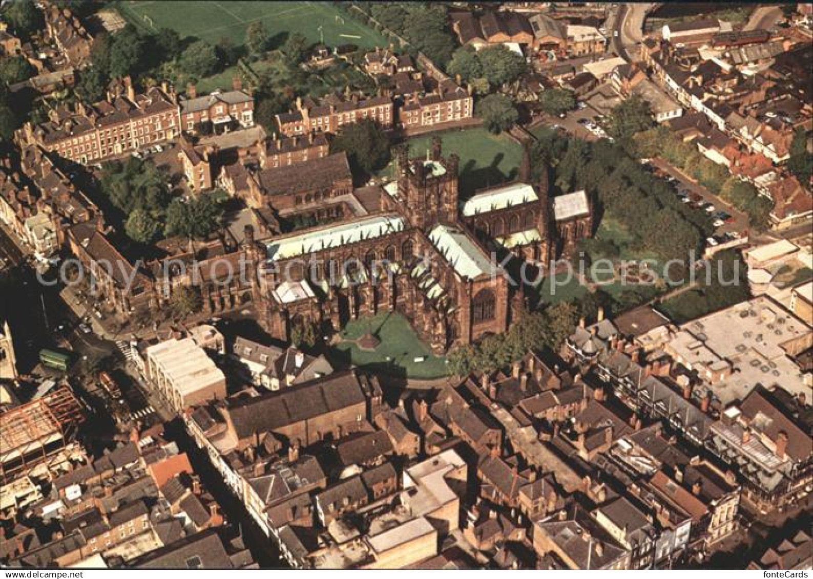 72071881 Chester Cheshire Cathedral Fliegeraufnahme