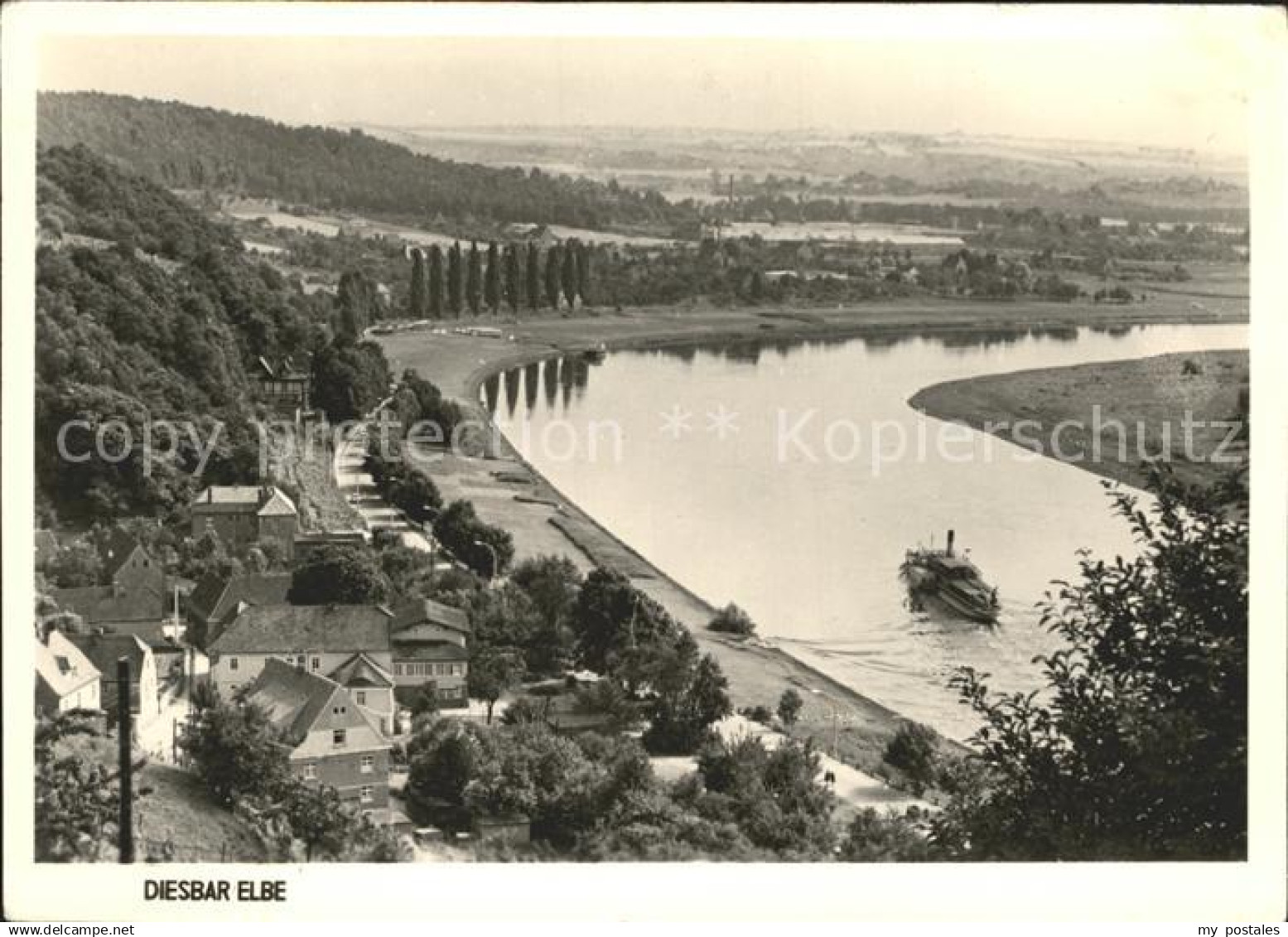 72073675 Diesbar-Seusslitz Panorama Elbe Dampfer