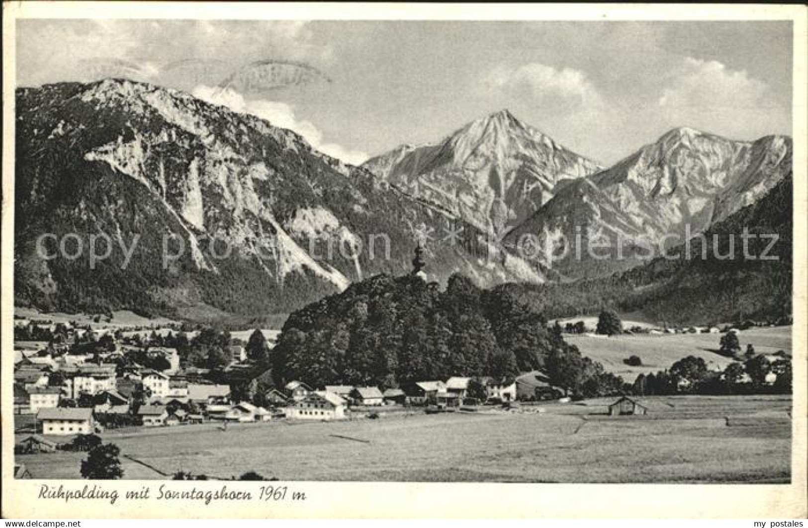 72090674 Ruhpolding Panorama mit Sonntagshorn Chiemgauer Alpen