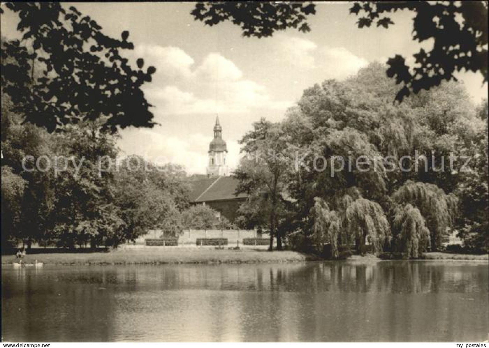 72153742 Taucha Sachsen Gondelteich Kirchturm