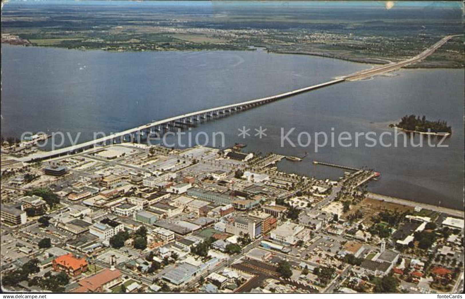 72161912 Fort Myers Bridge across Caloosahatchee River air view