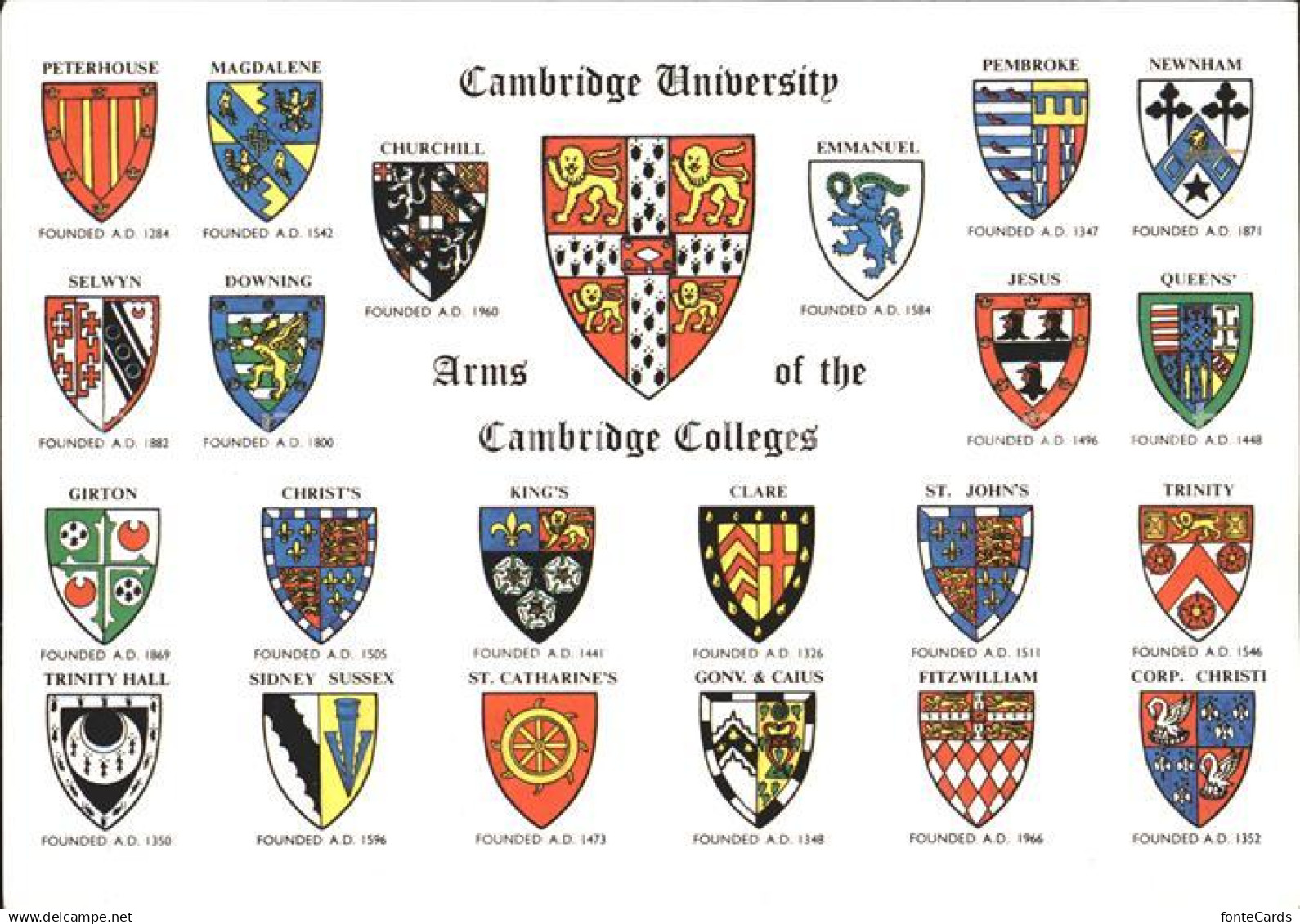 72244019 Cambridge Cambridgeshire Verschiedene Wappen