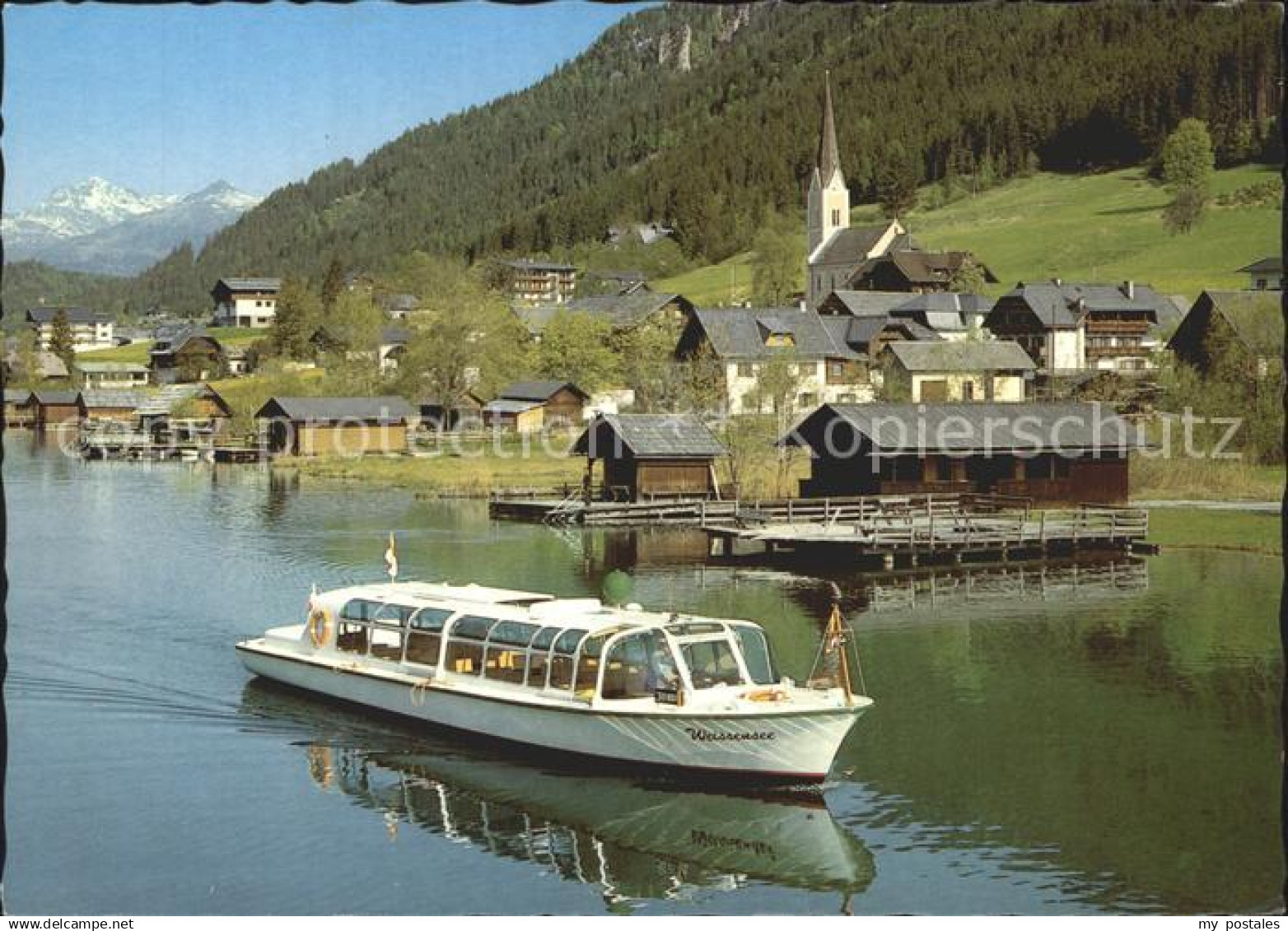 72286445 Weissensee Kaernten Bootshaeuser