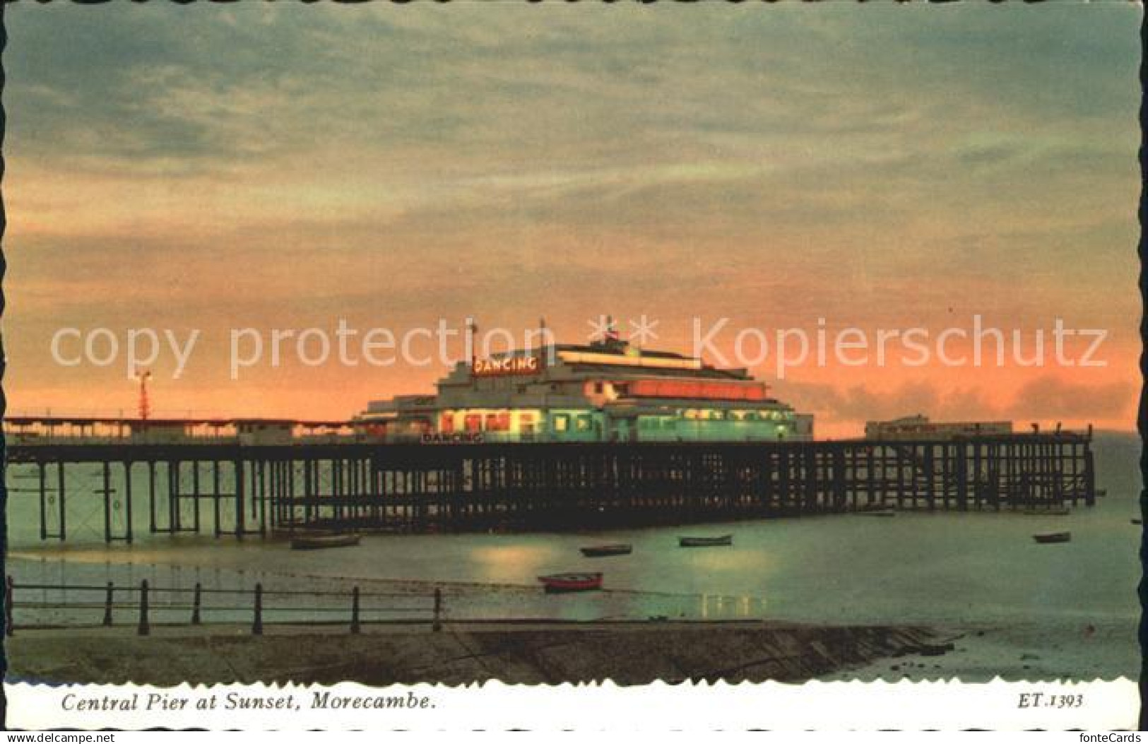 72311248 Morecambe Lancashire Central Pier Sunset Morecambe Lancashire