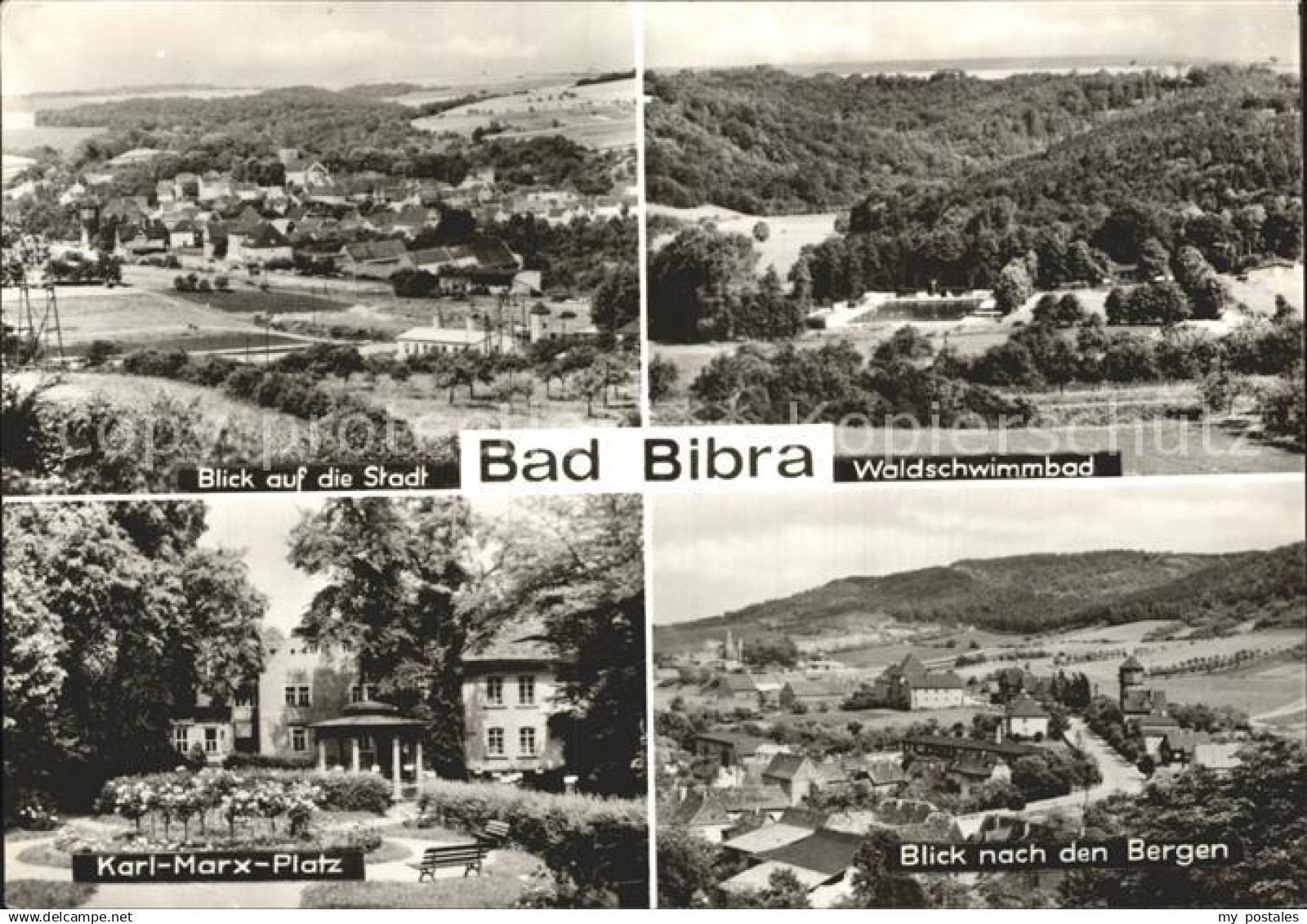 72342494 Bad Bibra Panorama Waldschwimmbad Karl Marx Platz Berge