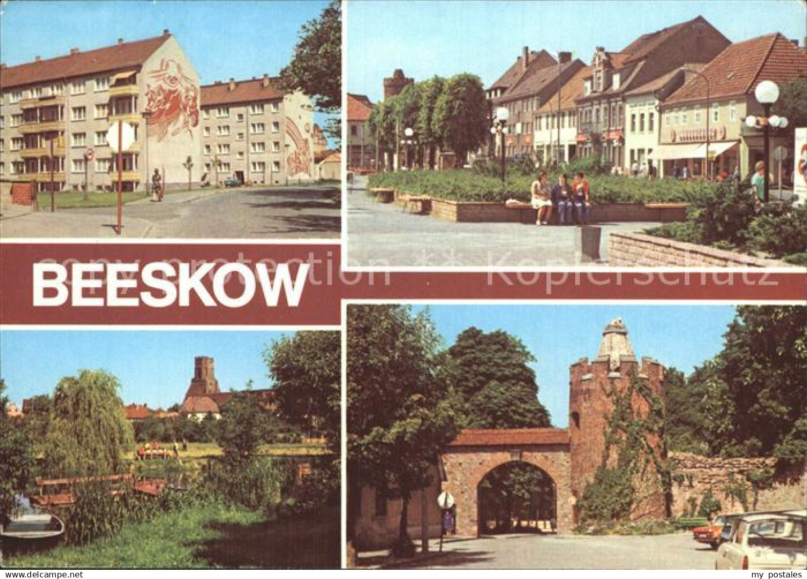 72383221 Beeskow Kleine Spree Pulverturm mit Stadtmauer