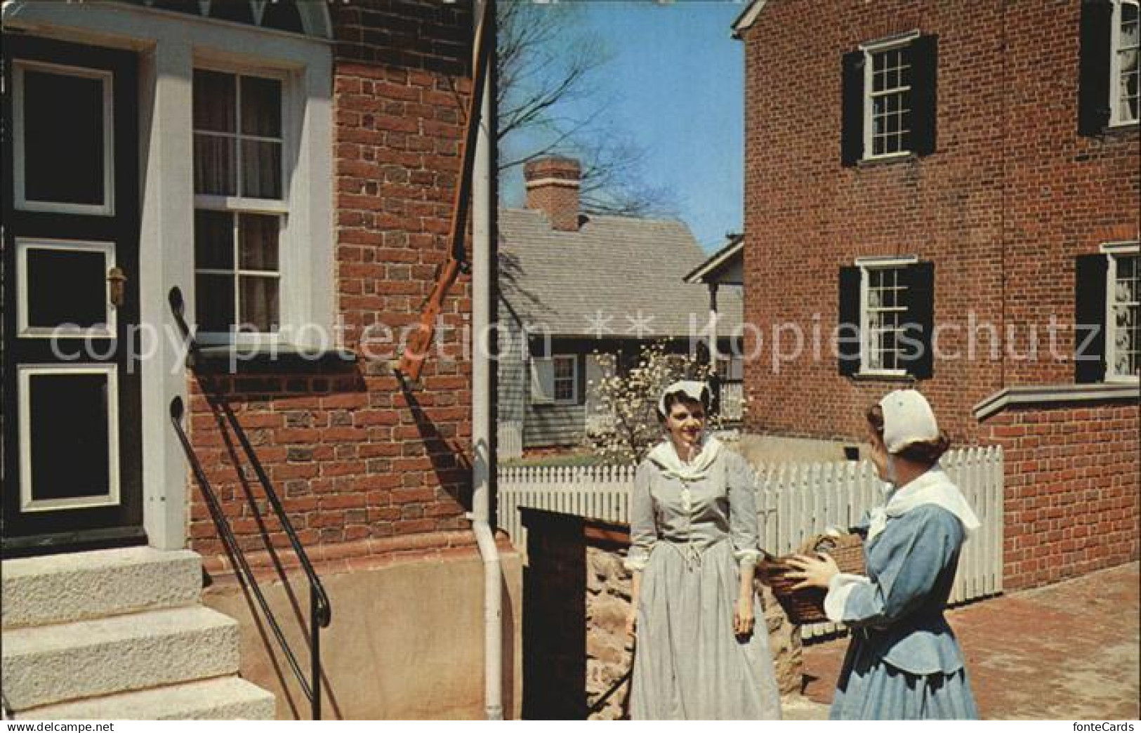 72444360 Winston_Salem Old Salem Girls in 18th Century Moravian Costumes