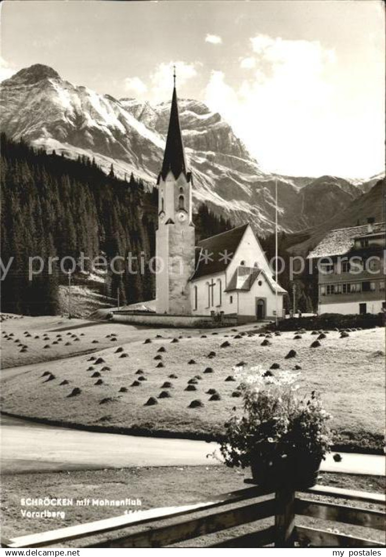 72473533 Schroecken Vorarlberg mit Kirche und Mohnenfluh