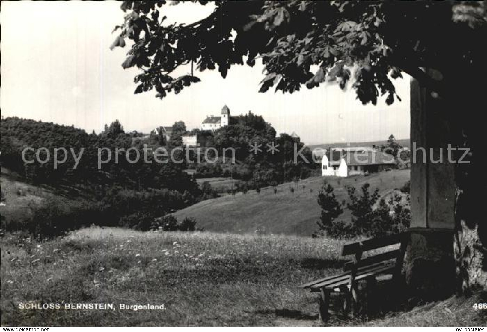 72514799 Bernstein Burgenland Schloss Waldrand Ruhebank Bernstein Burgenland