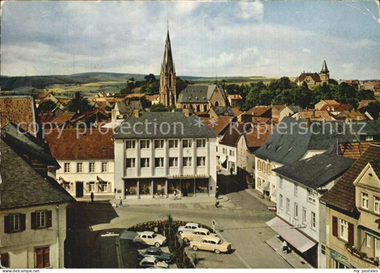 72525463 Bad Sobernheim Marktplatz mit Kath Kirche und Haus Huettenberg Bad Sobe