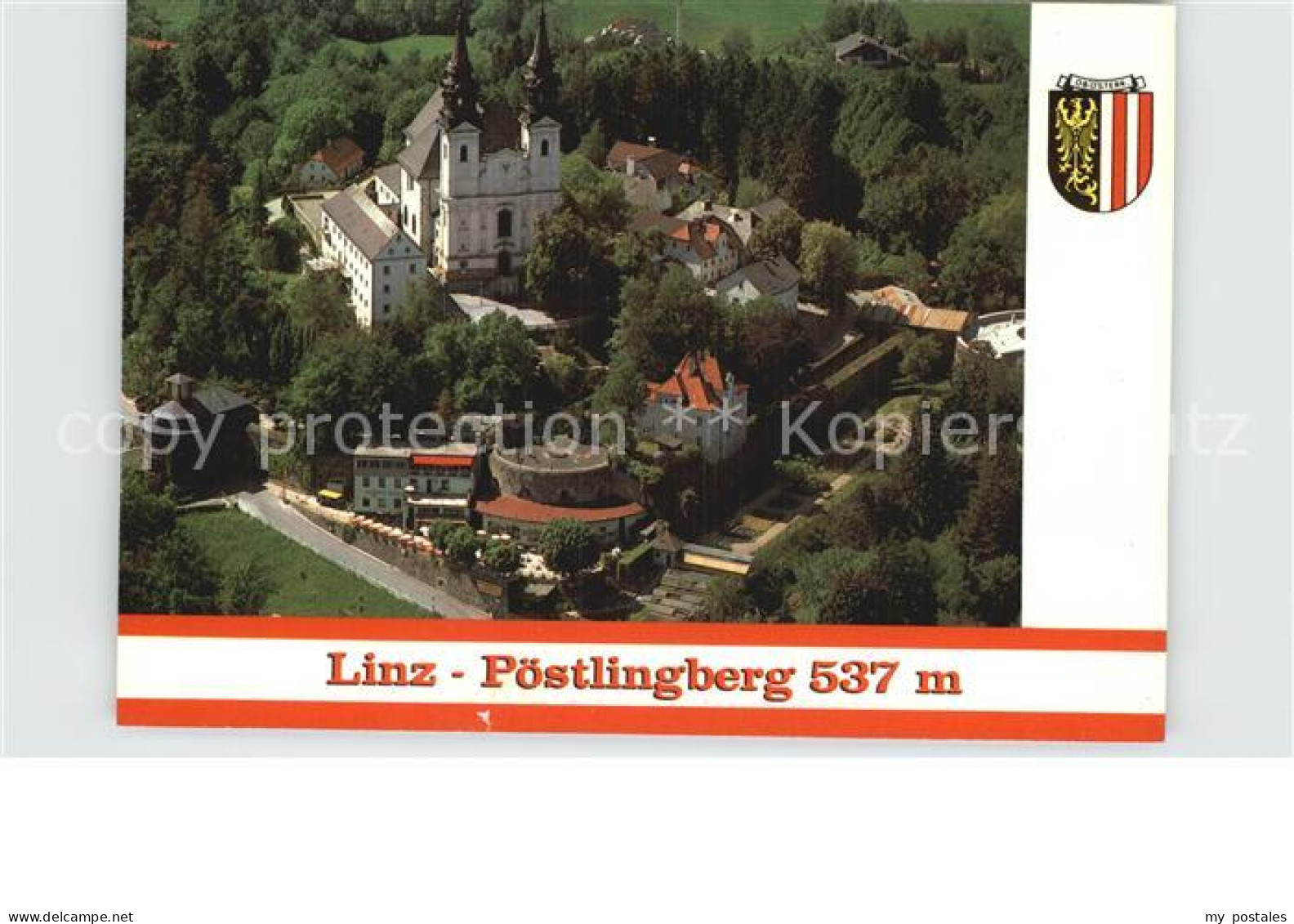 72582677 Linz Donau Wallfahrtsbasilika Poestlingberg Fliegeraufnahme Linz