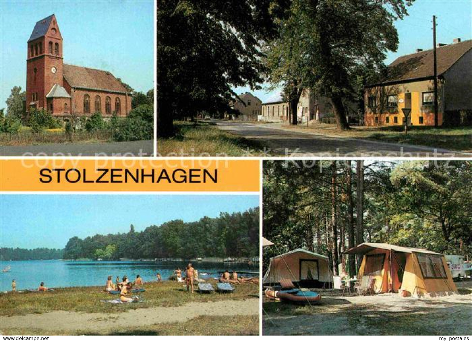 72631594 Stolzenhagen Angermuende Dorfkirche Camping Strand Angermuende