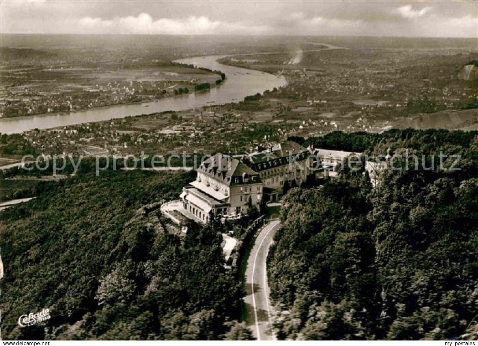 72694818 Petersberg Koenigswinter Fliegeraufnahme Hotel Petersberg Rheintal