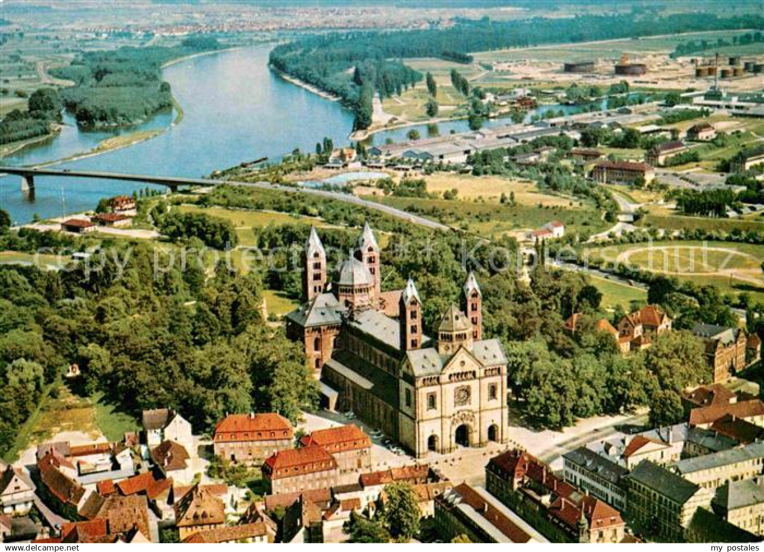 72699013 Speyer Rhein Dom Luftaufnahme Speyer