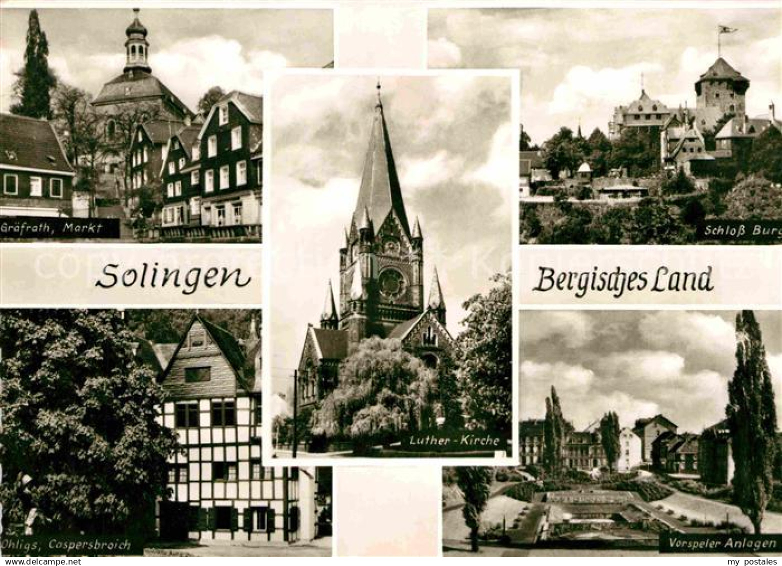 72705223 Solingen Schloss Burg Graefrath Markt Luther Kirche  Solingen