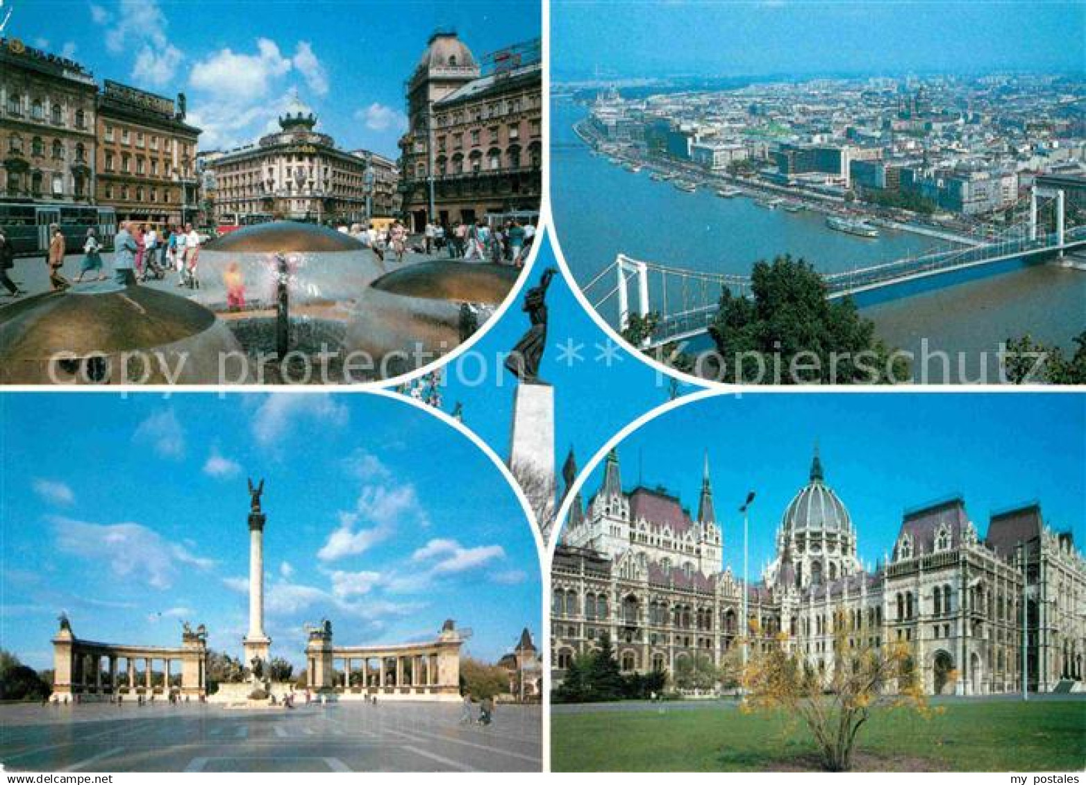 72748870 Budapest Innenstadt Heldenplatz Denkmal Parlamentsgebaeude Donau Brueck