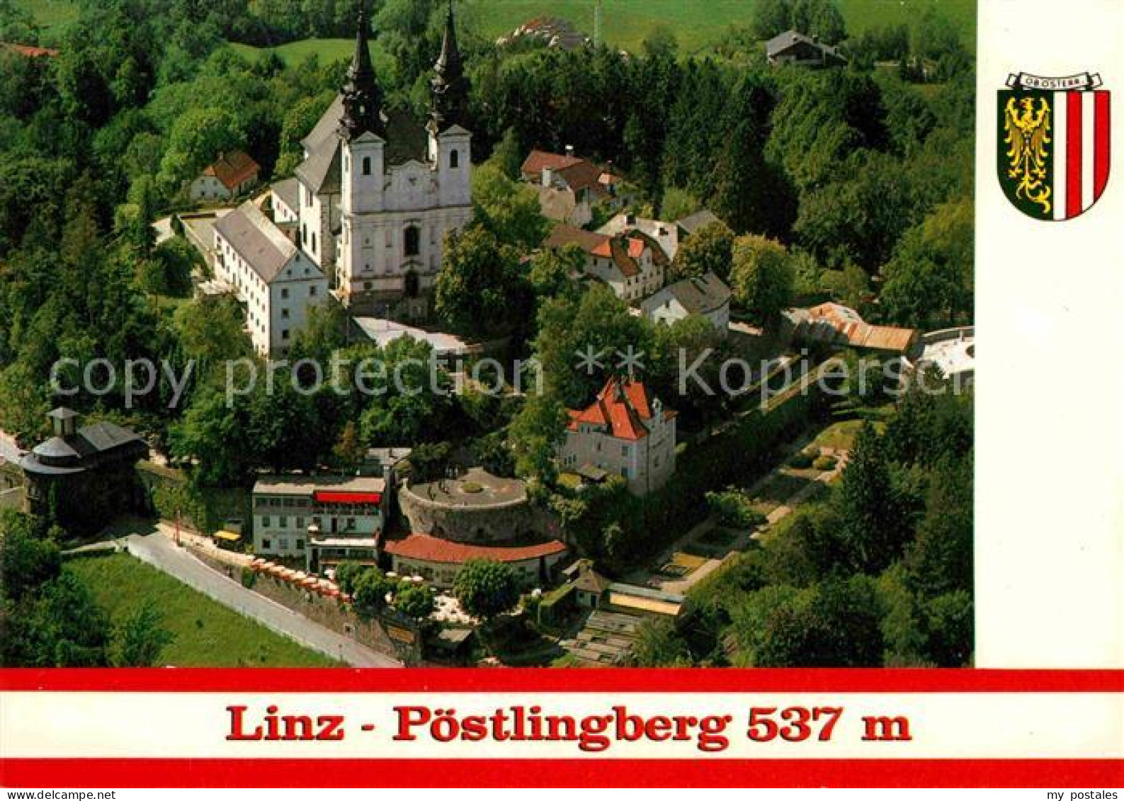 72750593 Linz Donau Fliegeraufnahme Wallfahrstbasilika Poestlingberg Linz