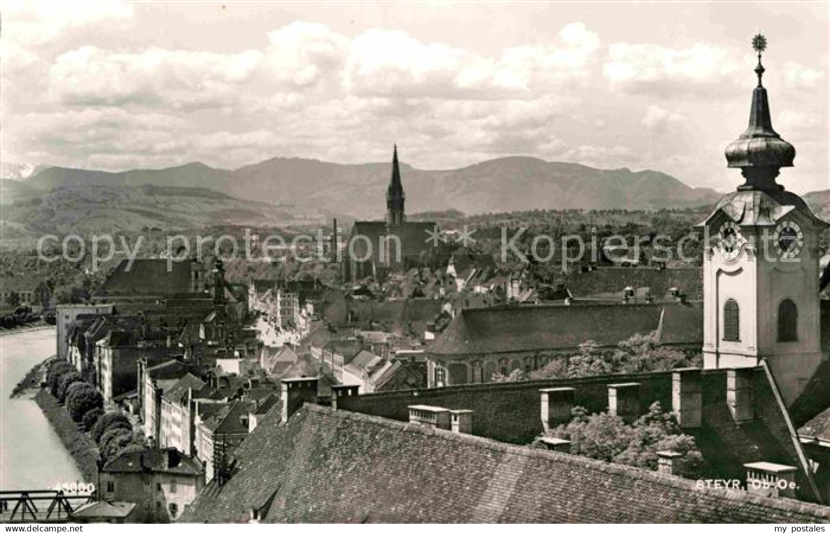 72758816 Steyr Enns Oberoesterreich Panorama Kirche Steyr