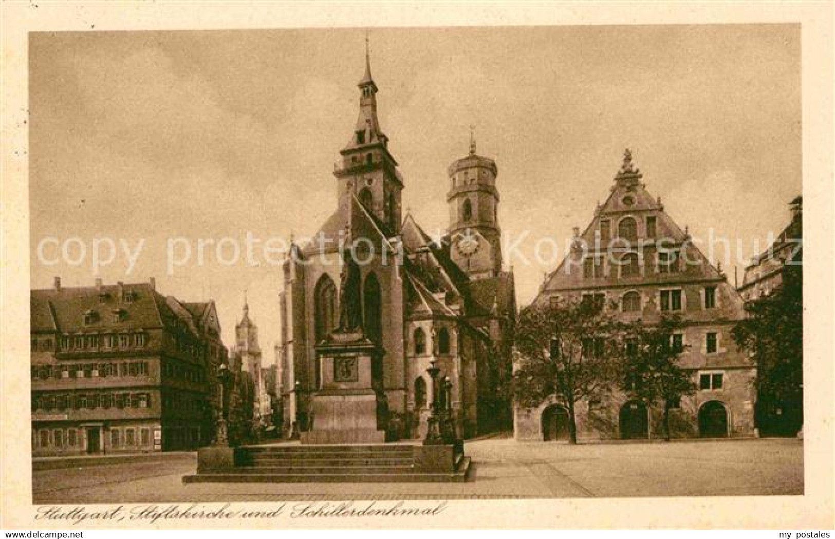 72763490 Stuttgart Stiftskirche Schillerdenkmal Stuttgart