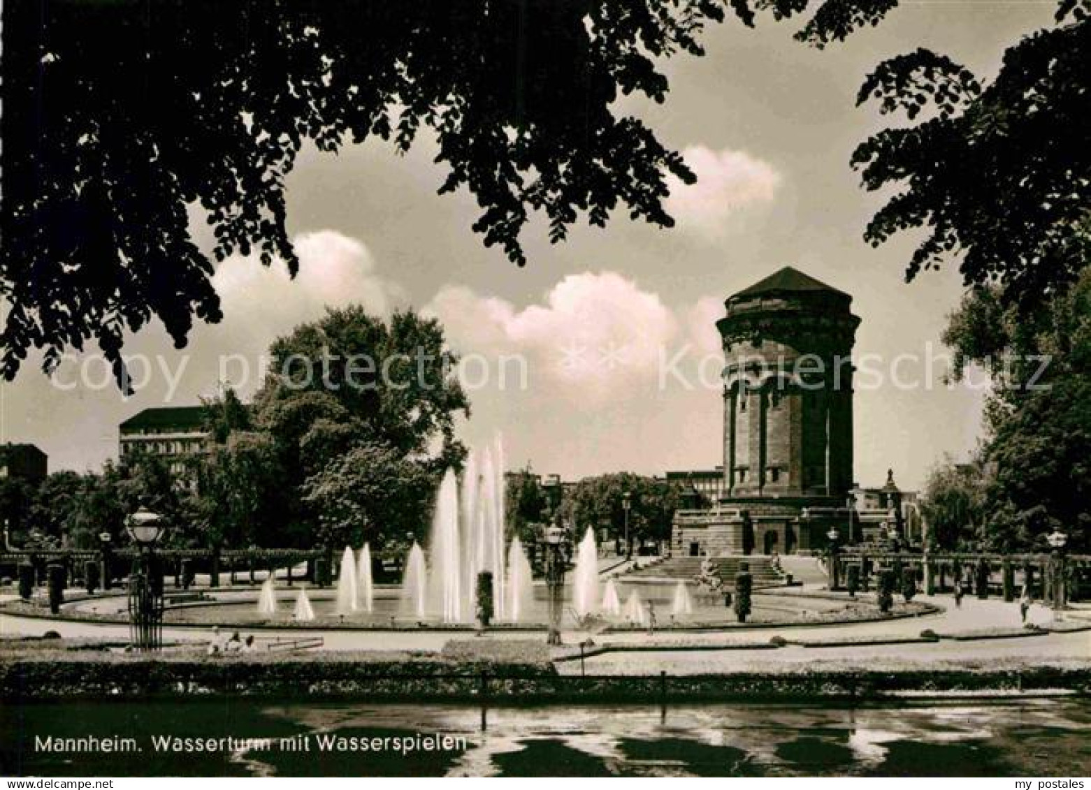 72771213 Mannheim Wasserturm mit Wasserspielen Mannheim