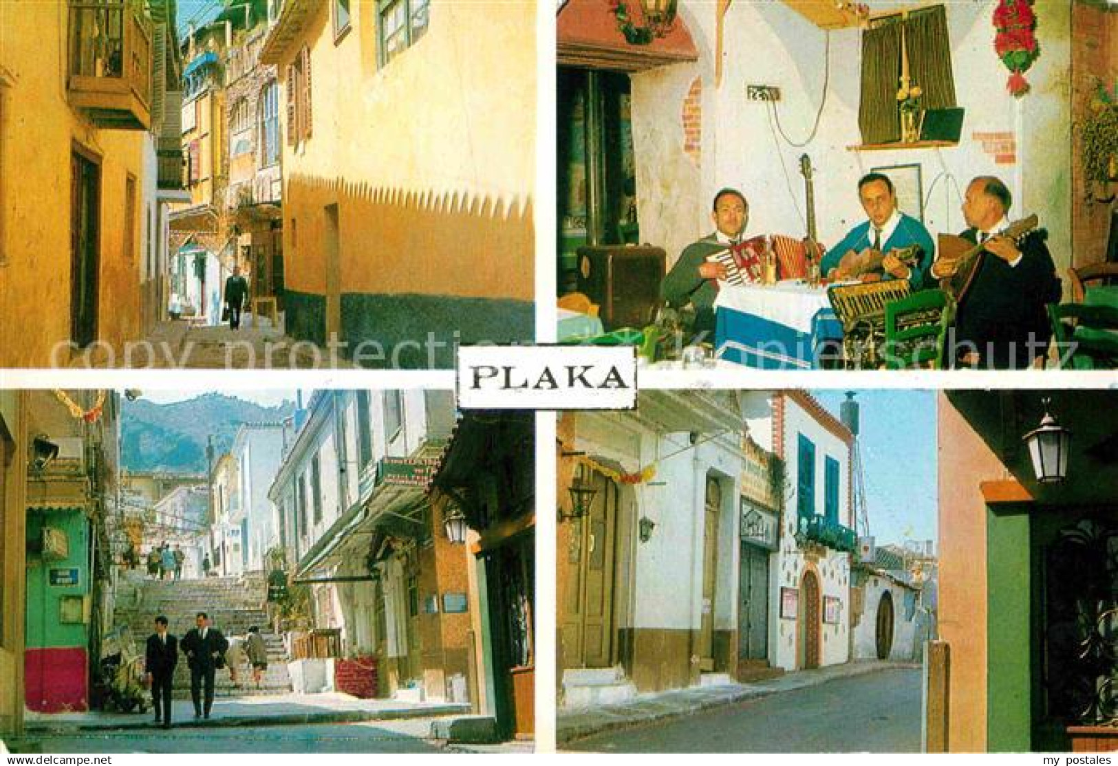 72868838 Plaka Athens Gasse Haeuserpartie Hausmusik Plaka Athens