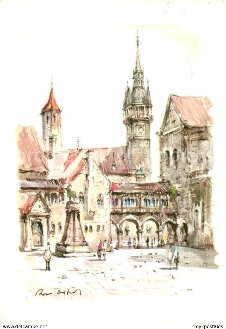 72884204 Braunschweig Stadtmotiv Illustration Braunschweig