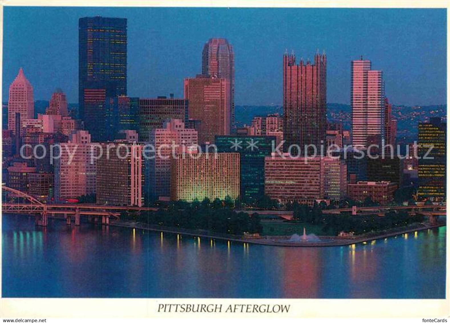 72885122 Pittsburgh Afterglow Skyline Downtown Pittsburgh