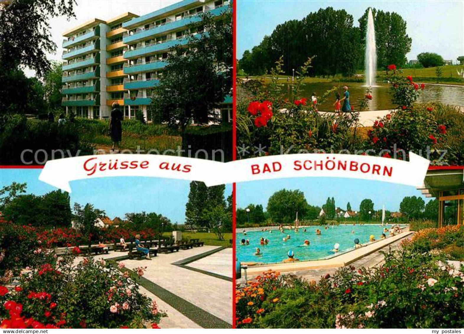 72885526 Bad Schoenborn Kurhaus Kurpark Fontaene Freibad