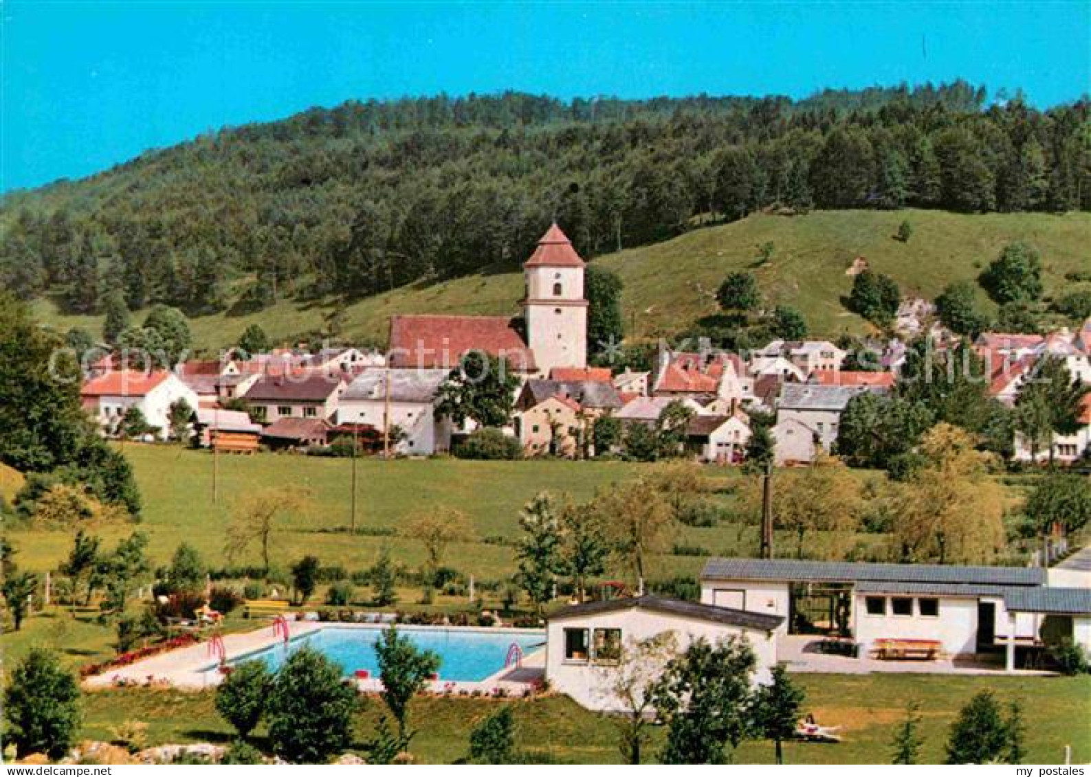 72907238 Breitenbrunn Oberpfalz Neumarkt Freibad Kirche Breitenbrunn Oberpfalz