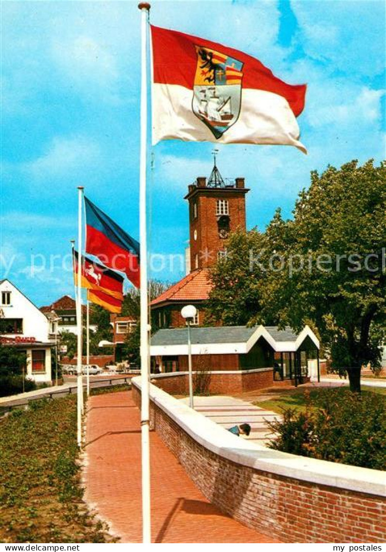 72932199 Brake Unterweser Park Kirche Fahnen Brake Unterweser